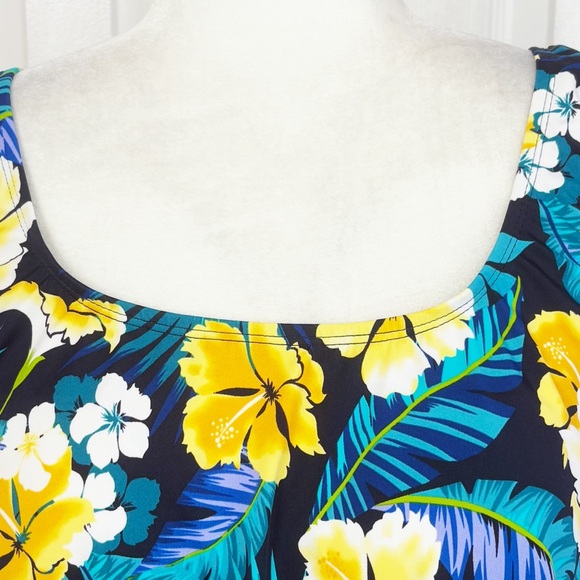 NWT Swimsuits for All Tropical Floral Print Tankini Swim Top 18 - Picture 3 of 16
